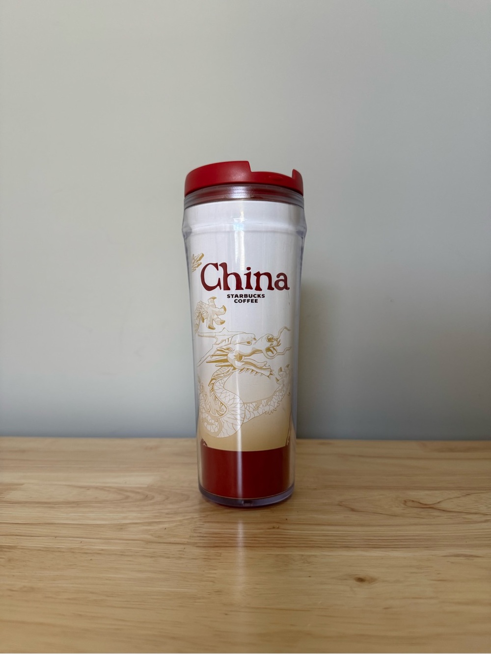 Starbucks Red & Cream China Dragon Travel Tumbler